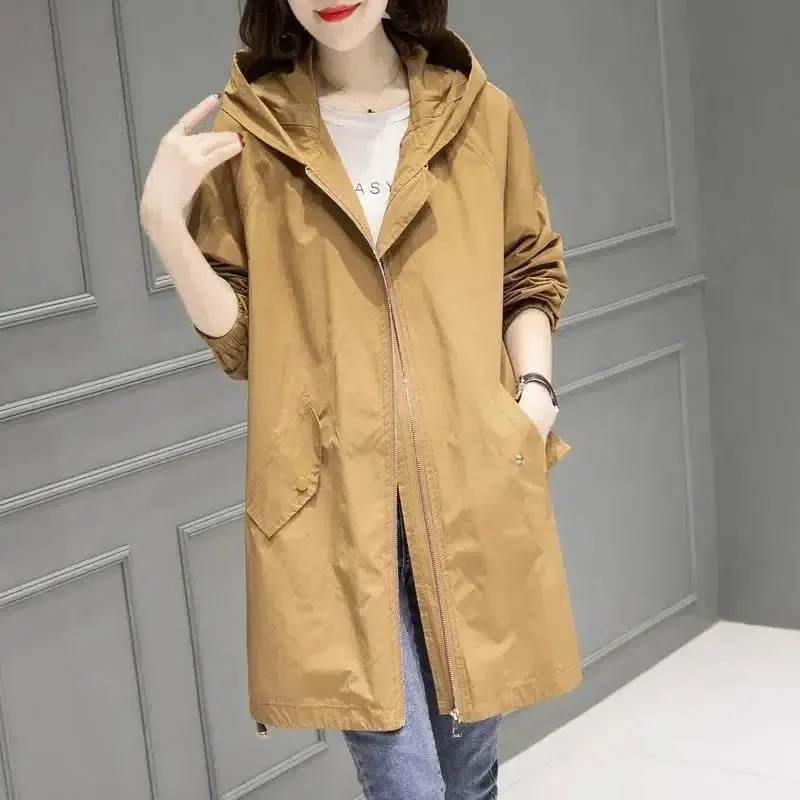 2023-Spring-Autumn-Women-s-Jacket-Long-Coat-Trench-Korean-Loose-Fashion-Windbreaker-Female-Jacket-Casual-4