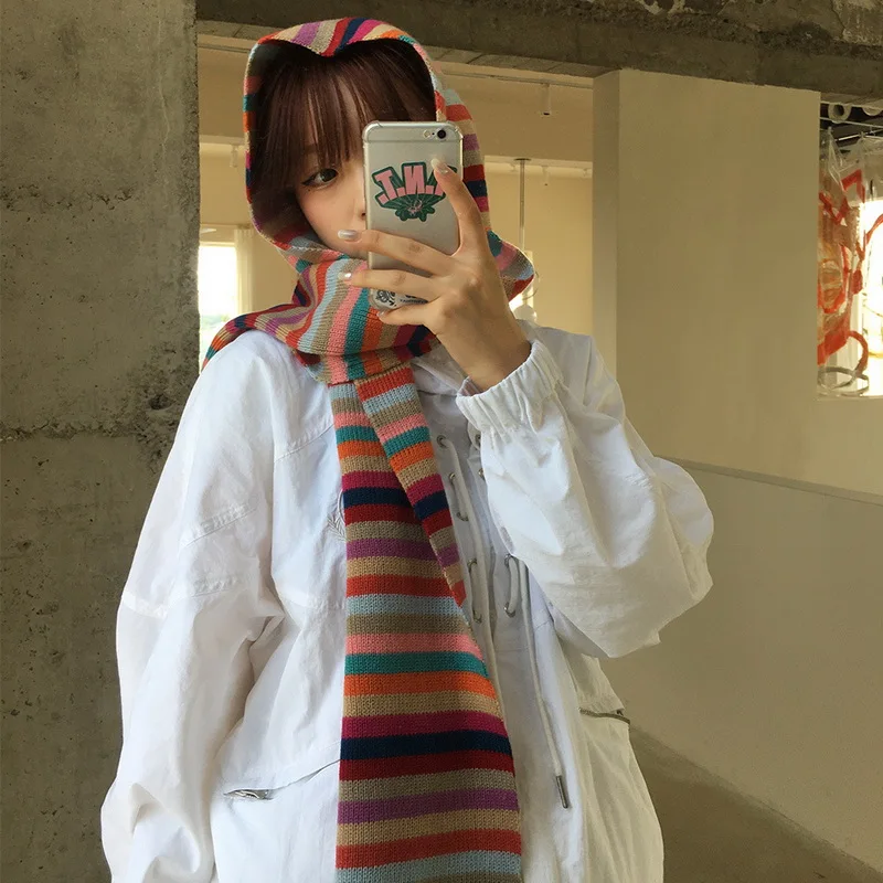 Rainbow-Striped-Knitted-Scarf-Female-Japanese-Sweet-Warm-Scarf-Women-Autumn-Winter-Fashion-Knitwear-Shawl-Foulards-1