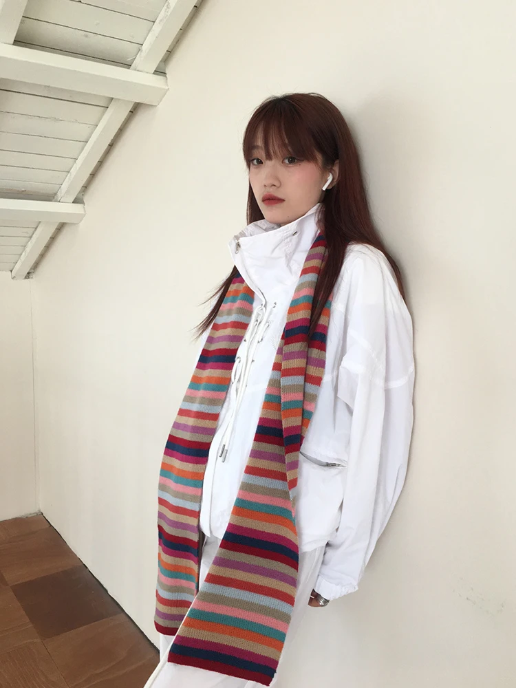 Rainbow-Striped-Knitted-Scarf-Female-Japanese-Sweet-Warm-Scarf-Women-Autumn-Winter-Fashion-Knitwear-Shawl-Foulards-3
